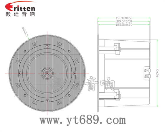 8寸圓筒天花吸頂式喇叭成品圖圓網(wǎng)罩