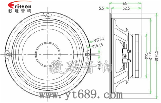 6.5寸4歐50W中低音喇叭成品圖