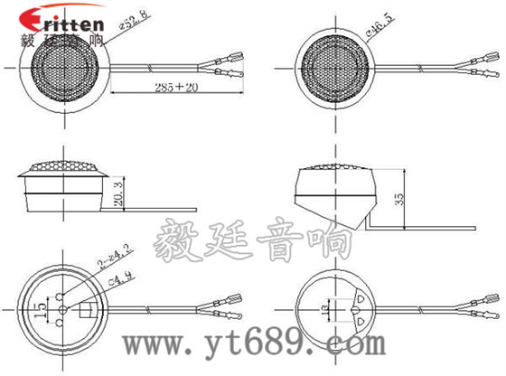 2寸20W蠶絲膜高音喇叭成品圖
