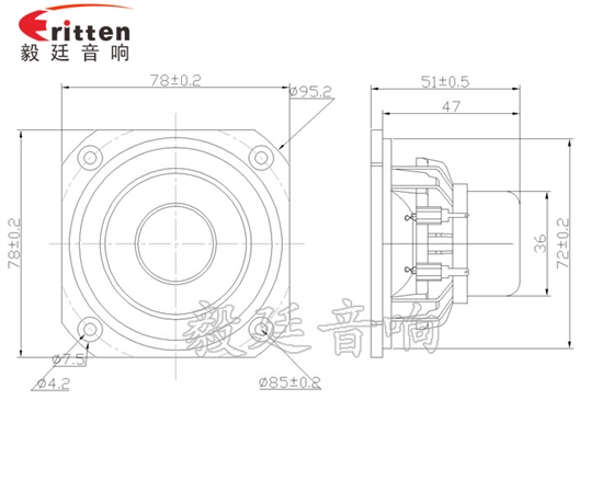 20W4Ω78mm藍(lán)牙音箱喇叭成品圖 78mm20w全頻內(nèi)磁喇叭成品圖