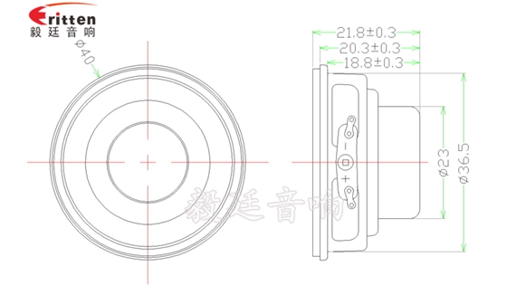40mm全頻內(nèi)磁故事機喇叭成品圖