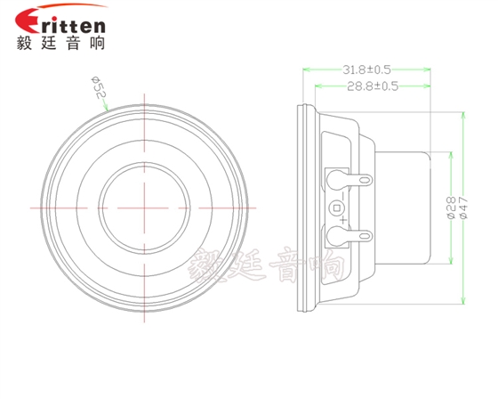 52mm8w故事機(jī)喇叭成品圖