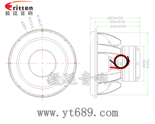 15寸大功率雙磁雙音圈喇叭成品圖