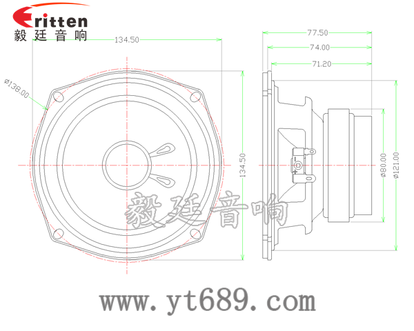 5.25寸30w音箱中低音喇叭成品圖