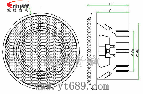 6.5寸50瓦多媒體音箱全頻喇叭成品圖