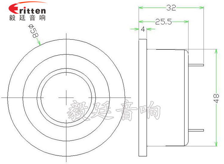 58mm15W多媒體音箱喇叭成品圖